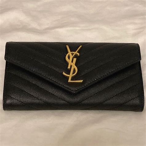 ysl leather large flap continental wallet size|YSL monogram large wallet.